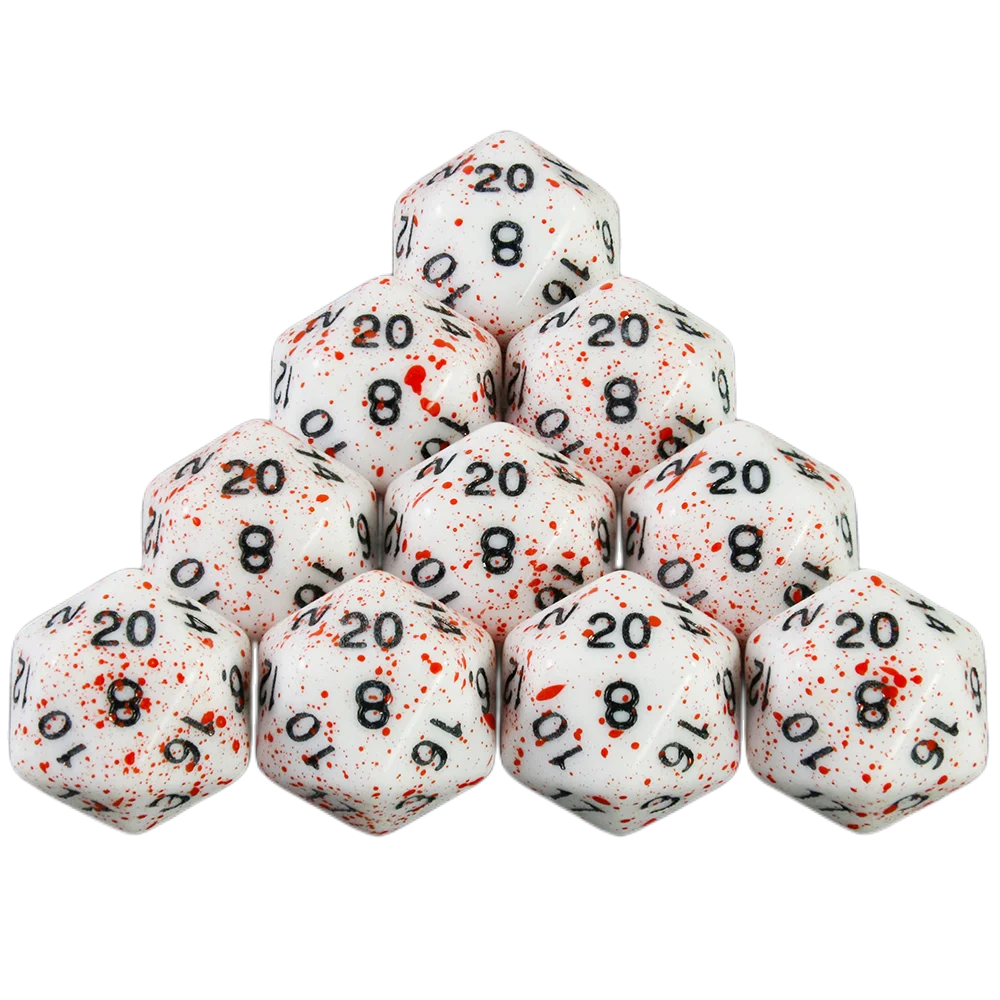 Dormia Dice DND Accessories Opaque White Acrylic Polyhedral Dice Set With Special Blood Effect For Table Board Role Playing Game Beauty World Shop