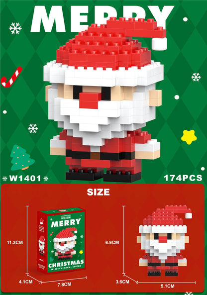Christmas Building Block Santa Claus Snowman Elk Tree Micro Brick Puzzle Assembly Model Home Decoration Xmas Party Gift Kid Toy Beauty World Shop