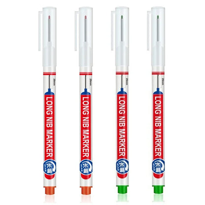 4Pcs/Set 20mm Deep Hole Long Nib Head Markers For Metal Perforating Pen Waterproof Bathroom Woodworking Decoration Multi-Purpose Beauty World Shop