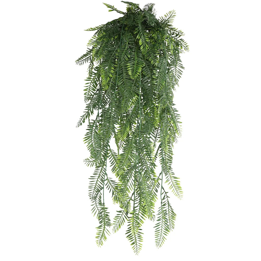 90cm Persian fern Leaves Vines Home Room Decor Hanging Artificial Plant Plastic Leaf Grass Wedding Party Wall Balcony Decoration Beauty World Shop