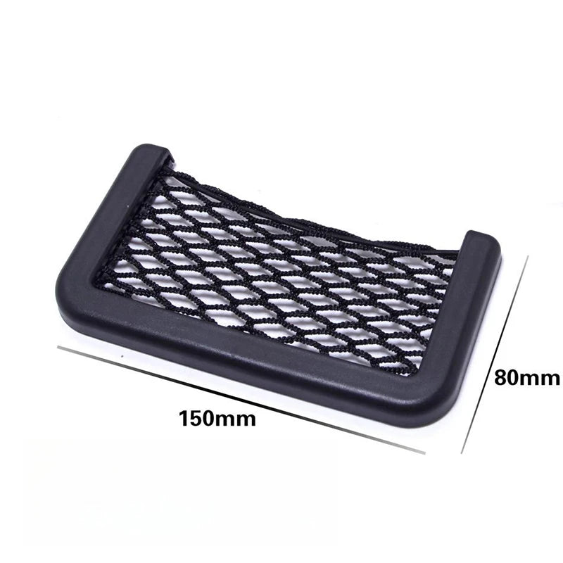 Adhesive Car Storage Bag Nets Auto Seat Organizer Door Side Net Pocket Phone Holder 15-20cm Resilient Car Styling Storage Nets Beauty World Shop