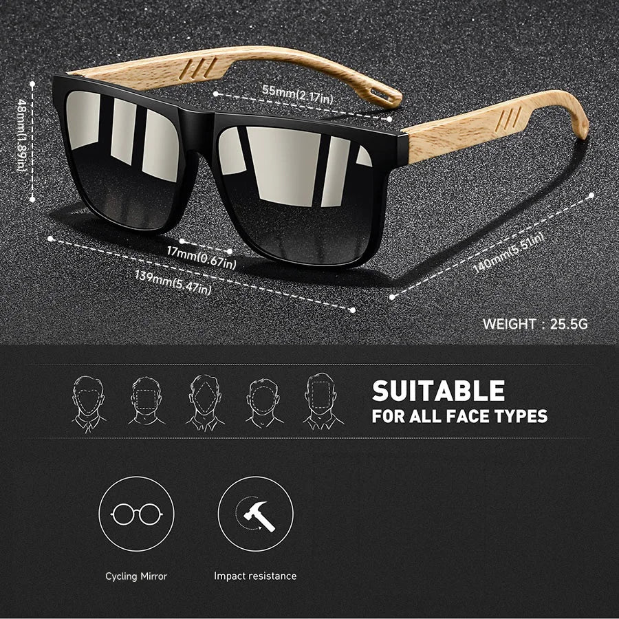 Fashion Vintage Square Square Frame Sunglasses Men Women Fishing Driving Man Luxury Brand Designer Sun Glasses  Eyewear Beauty World Shop