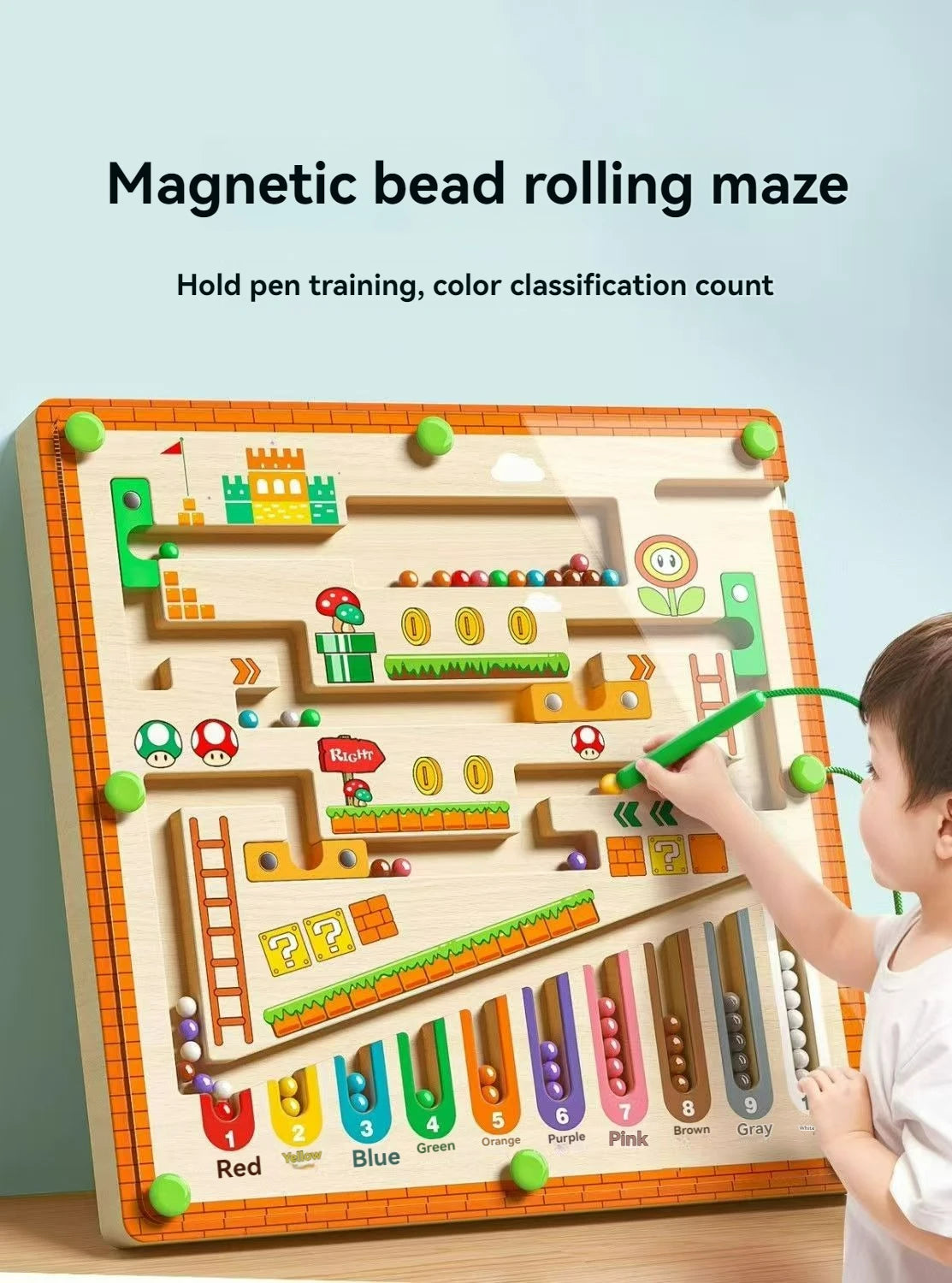 Children's Magnetic Maze Walking Ball Baby Concentration Training, Writing Logic Thinking 3 year Old Early Education Puzzle To Beauty World Shop