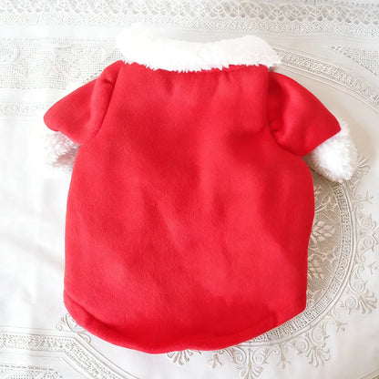 Christmas Pet Costume For Small Dogs Cats Funny Santa Claus Cosplay Dog Jumpsuit For Party Cute Pets Clothes Chihuahua Pug Coat