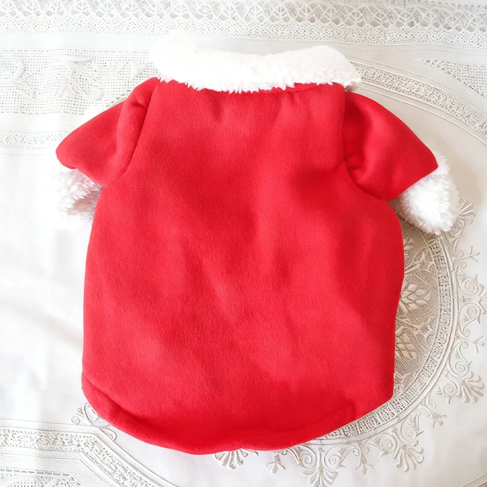 Christmas Pet Costume For Small Dogs Cats Funny Santa Claus Cosplay Dog Jumpsuit For Party Cute Pets Clothes Chihuahua Pug Coat
