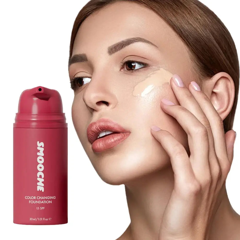 Smooche Original Concealer Facial Base Makeup Glycerin VitaminE Natural Herbal Liquid Foundation Brand Color Changing Foundation Beauty World Shop