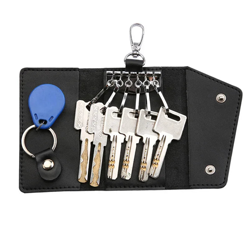 New Genuine Leather Keychain Men Key holder key organizer Pouch Car Key pouch Wallet Housekeeper Key Case Mini Card Bag Beauty World Shop