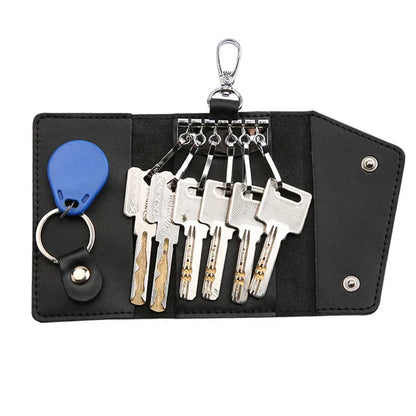 New Genuine Leather Keychain Men Key holder key organizer Pouch Car Key pouch Wallet Housekeeper Key Case Mini Card Bag Beauty World Shop