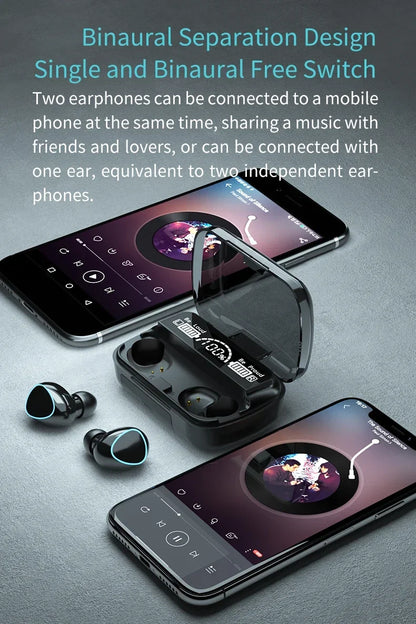M10 TWS Wireless Headphones: Bluetooth Connection, Charging Box, 9D Stereo, Sports Waterproof Earbuds + Microphone Beauty World Shop