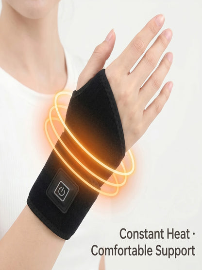 2026 Electrically heated wrist brace with adjustable and breathable black strap for sports and hand joint protection tools  USB Beauty World Shop