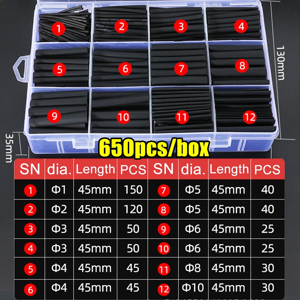 Heat Shrink Tube Kit Thermoresistant Tubing Heat Shrink Wire Wrapping Electrical Connection Cable Insulation Sleeved Protecter Beauty World Shop
