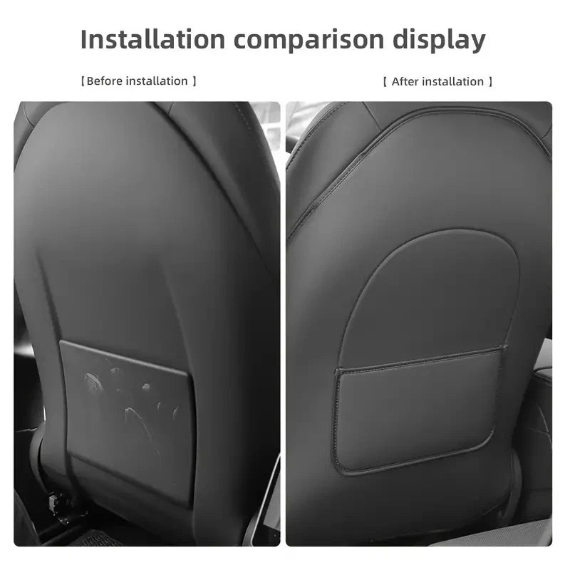Car Seat Back Protective Mat For Tesla Model 3 / Y Full Seat Anti Kick Pad Leather Anti Scratch Protector Mats Car Accessories Beauty World Shop