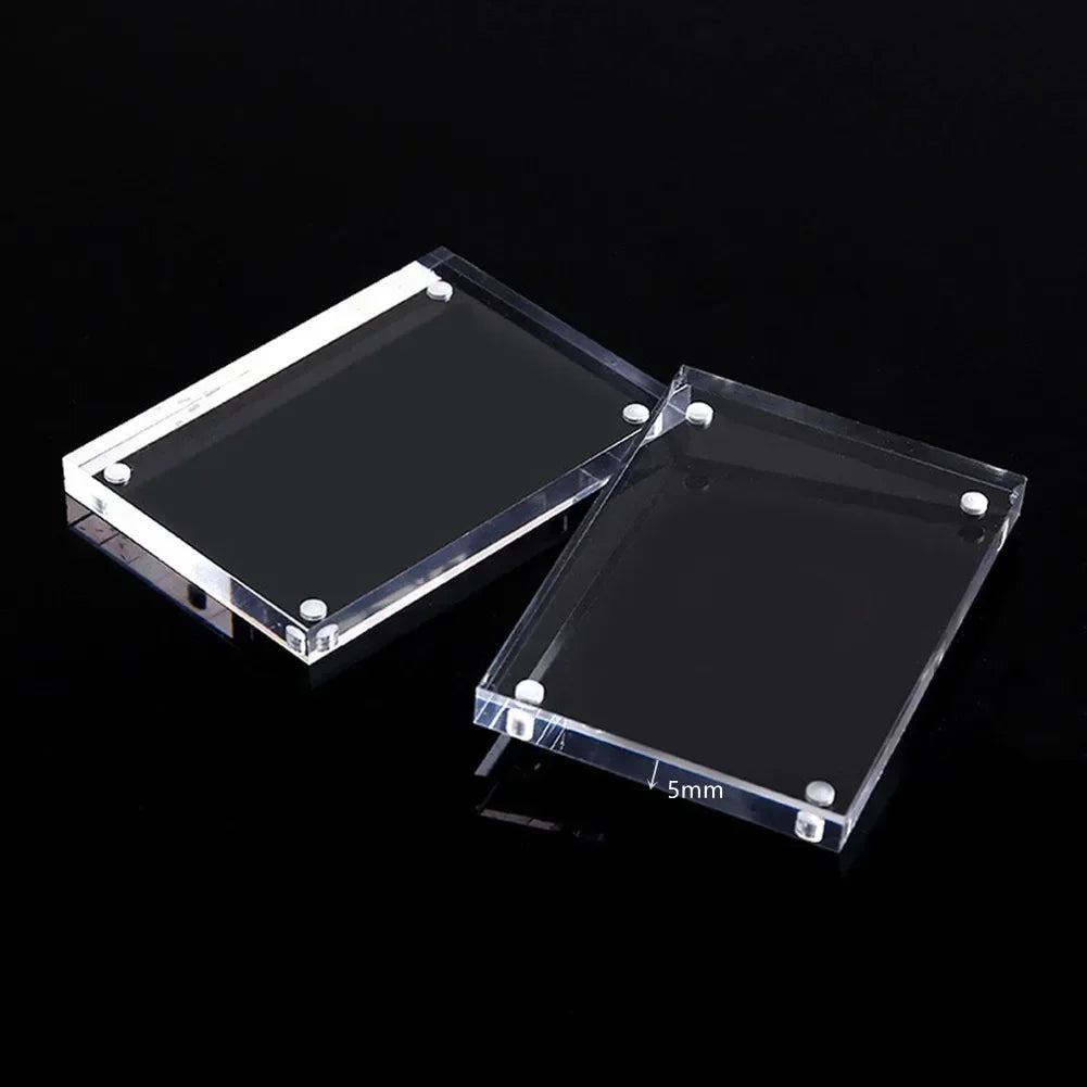 1 Pc Transparent Photo Frame Acrylic Magnetic Display Frame Poster Display Stand 3/5mm For Room Desk Home Decoration Beauty World Shop