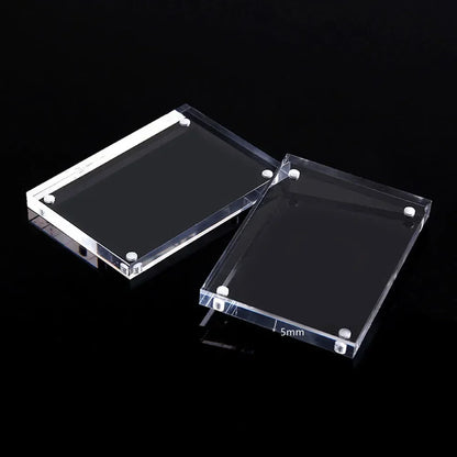 1 Pc Transparent Photo Frame Acrylic Magnetic Display Frame Poster Display Stand 3/5mm For Room Desk Home Decoration Beauty World Shop