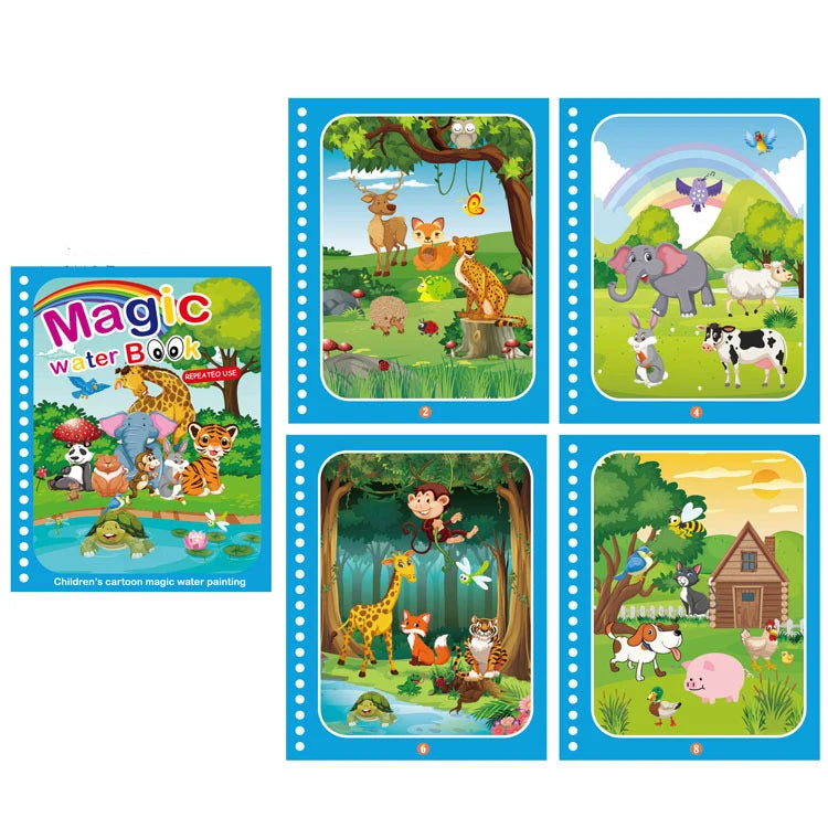 NEW Kids Magic Water Drawing Books Coloring Books Painting Toys for Kids Birthday Christmas New Year Gift for Boys and Girls Beauty Fashion