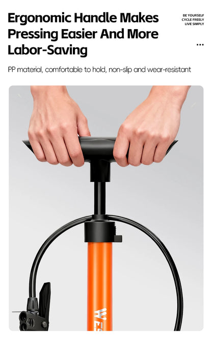 WEST BIKING 160PSI Bike Pump With Gauge Portable Stainless Steel Bike Pump Schrader Presta Valve Inflator Bike Accessories Beauty World Shop