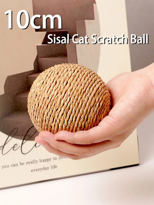 10CM Interactive Sisal Cat Scratching Ball Toy For Kitten Teeth Cleaning Anti Bite Cat Ball Sounding Toy Pet Supplies Beauty World Shop
