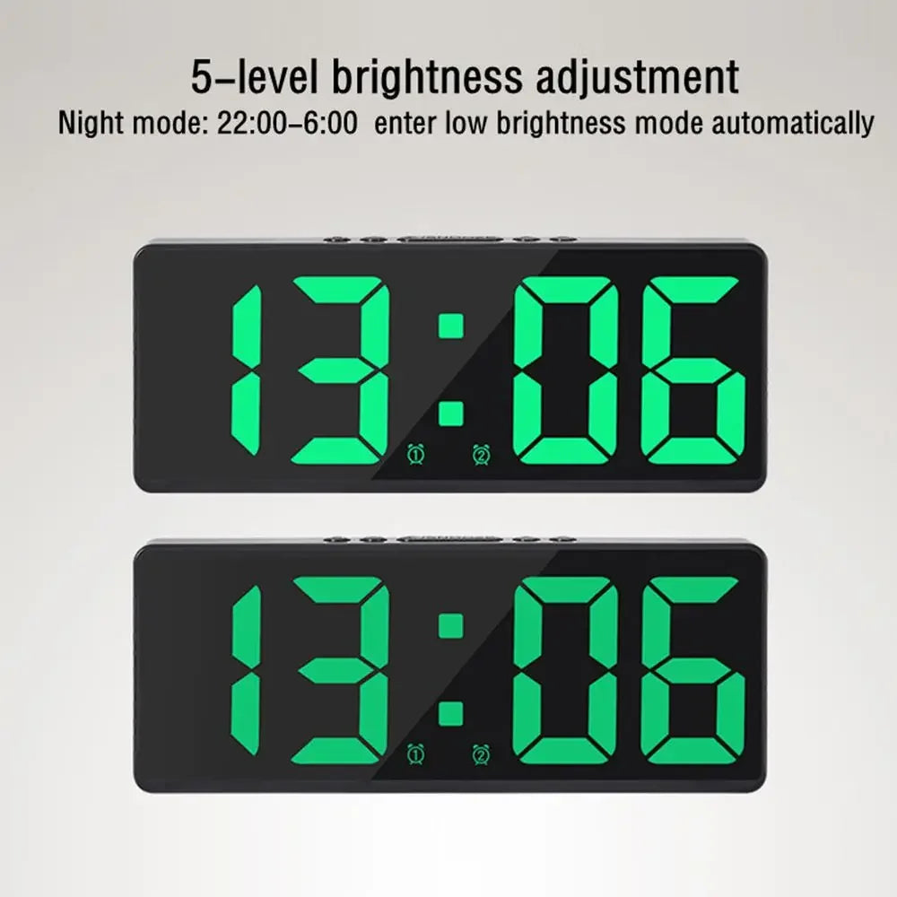 Creative Number Clock Color Nightlight Temperature Calendar Alarm Clock LED Large Number Electronic Clock Backlight Home Decor Beauty World Shop