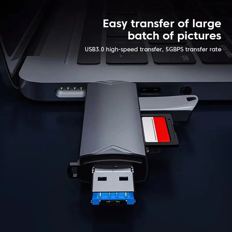 6 In 1 Multifunction Usb 3.0 Card Reader U Disk Type C/Micro Usb/Tf/Sd Flash Drive Memory Card Reading Adapter Phone Accessories Beauty World Shop