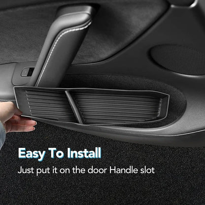 Door Side Storage Box Front Rear Door Handle Armrest Tray Organizer for Tesla Model 3 and Model Y Juniper 2025 Car Accessories Beauty World Shop