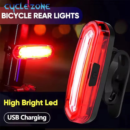 Bicycle Tail Light Night Cycling Outdoor USB Rechargeable MTB Road Bike Rear Lamp COB LED Cycling Bicycle Safety Warning Lights Beauty World Shop