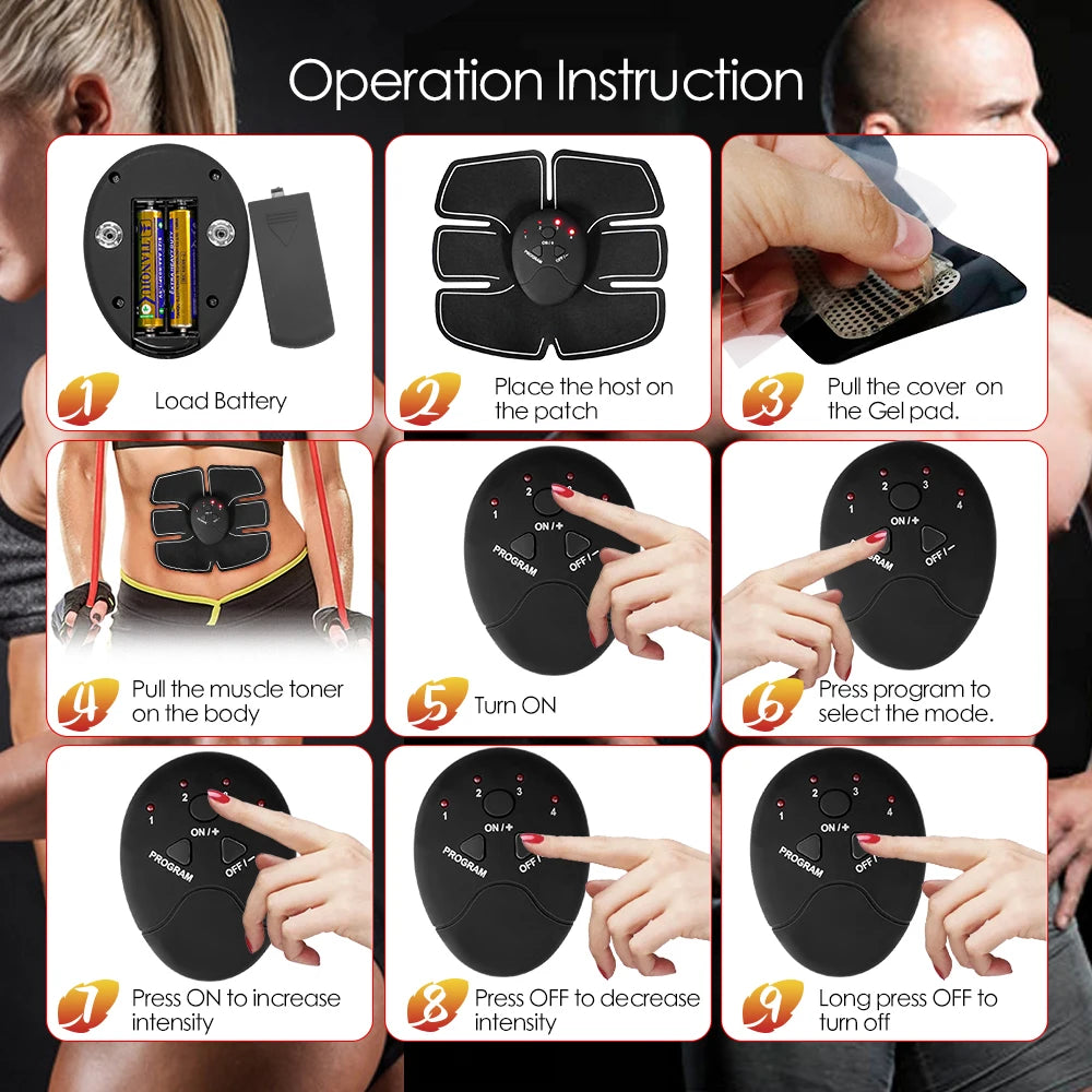 EMS Muscle Stimulator Abdominal Muscle Massager Hip Training Fitness Fat Burning Buttocks Arm Abdomen Trainer Apparatus Slimming Beauty World Shop