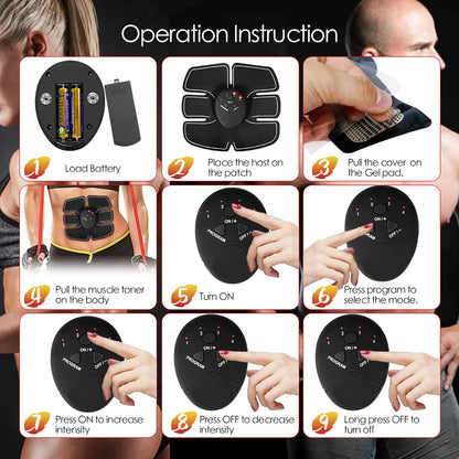 EMS Muscle Stimulator Abdominal Muscle Massager Hip Training Fitness Fat Burning Buttocks Arm Abdomen Trainer Apparatus Slimming Beauty World Shop