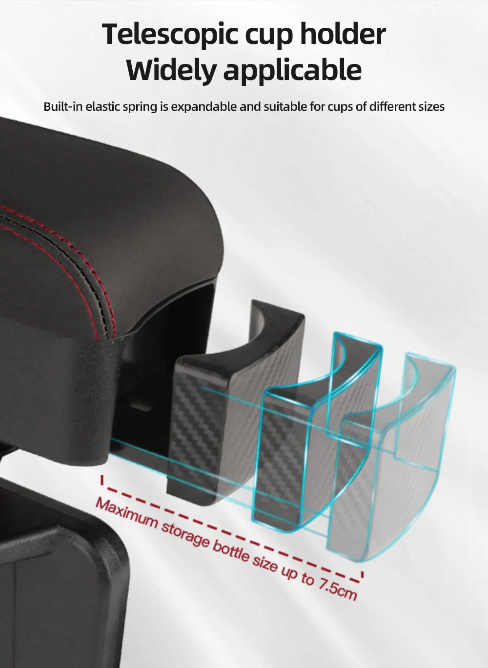 Height Adjustable Car Center Console Gap Storage Organizer with Liftable Tray Elbow Support Armrest Pad for SUV Sedan Beauty World Shop