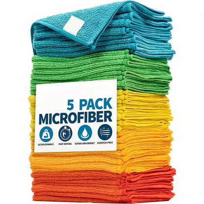 10/5/3pcs Microfiber Cleaning Cloth, Dishwashing Cloth Household Rag Kitchen Bathroom Cleaning Towel Durable Absorbent Towel Beauty World Shop