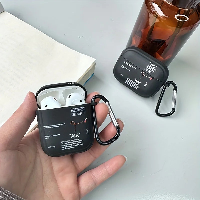 For Aipods Case Fits Perfectly tpu  Apple Earphones black Case for Airpods 1 2 3 Pro 2 Case Cover With Keychain
