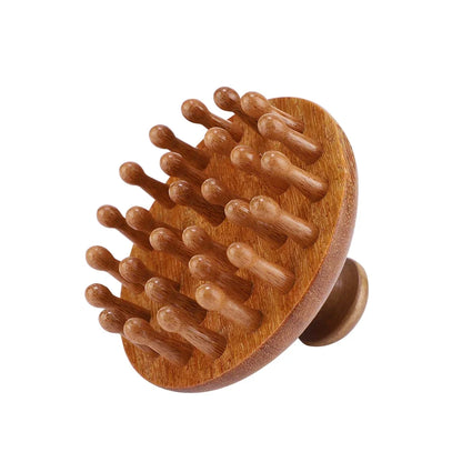 Sandalwood Massage Comb Finger Ring Comb Head Meridian Comb Scalp Massager Anti-Static Wooden Brush Guasha Tool for Full Body Beauty World Shop