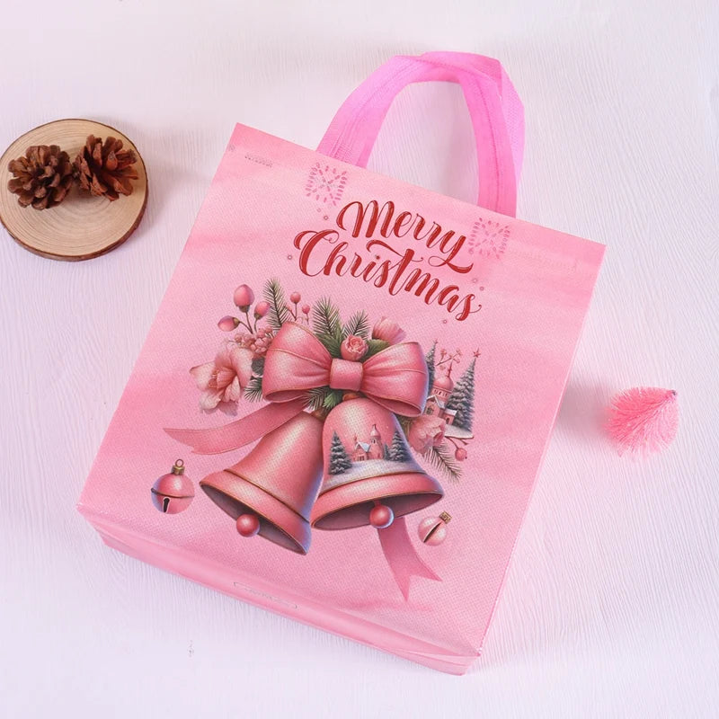 4pcs Christmas Gift Bags Santa Claus Snowman Non-Woven Christmas Tote Bag with Handles Christmas Decorations For Home 2025 Gifts Beauty World Shop