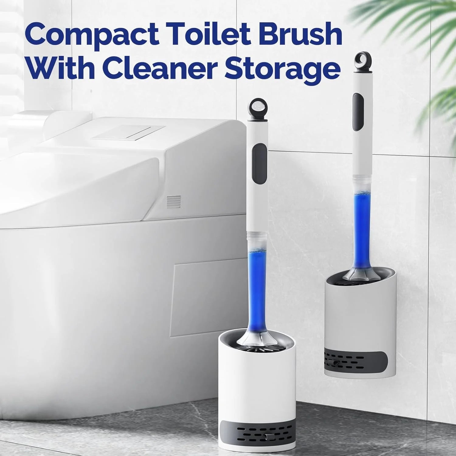 Water Spray Silicone Toilet Brush 40cm Long Handle Refillable Silicone TPR Brush With Wall-Mounted Bathroom Cleaning Accessories Beauty World Shop