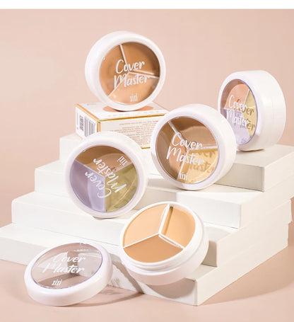 XIXI Pure Holding Makeup Three Color Concealer Spot Acne Print Repair Foundation Dark circles are not easy to stick powder Beauty World Shop