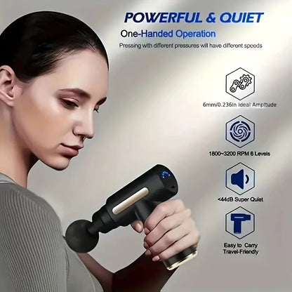 Portable Button Fascia Gun Deep Tissue Massage Mini Lightweight and Adjustable Speed Massage Equipment Suitable for the Body Beauty Fashion