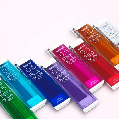 Japan Uni Nano Dia Color 0.5-202NDC Colored Mechanical Pencil Leads Refills 0.5mm Writing Supplies 202NDC Beauty World Shop