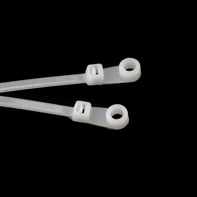 500/100PCS Screw Hole Cable Ties Reusable Fixed Nylon Cable Ties Self-locking Cord Ties Straps Fastening Loop Office Organizer Beauty World Shop