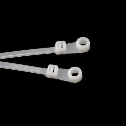 500/100PCS Screw Hole Cable Ties Reusable Fixed Nylon Cable Ties Self-locking Cord Ties Straps Fastening Loop Office Organizer Beauty World Shop