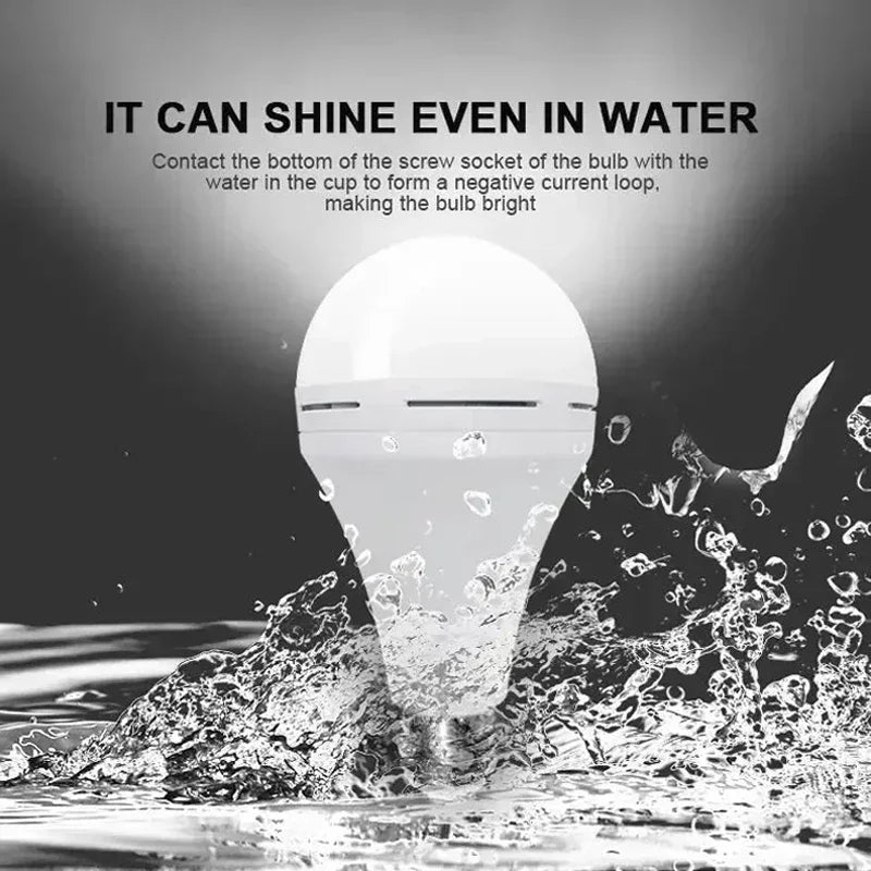 LED Rechargeable Light Bulb 7w 9w 12w 15w 85-265V Emergency Bulb Portable Hanging Camping Lamp for Tent Home Power Failure Porch Beauty World Shop