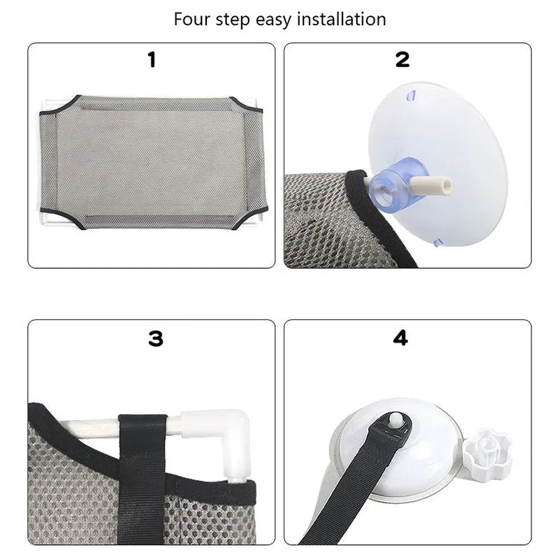 Cat Hammock Window Bed Kitten Sunny Seat Hanging Mount Beds Cat Sofa double-decker tunnels Suction Cup Wall Pet Hanging Winter Beauty World Shop
