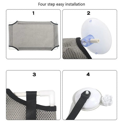 Cat Hammock Window Bed Kitten Sunny Seat Hanging Mount Beds Cat Sofa double-decker tunnels Suction Cup Wall Pet Hanging Winter Beauty World Shop