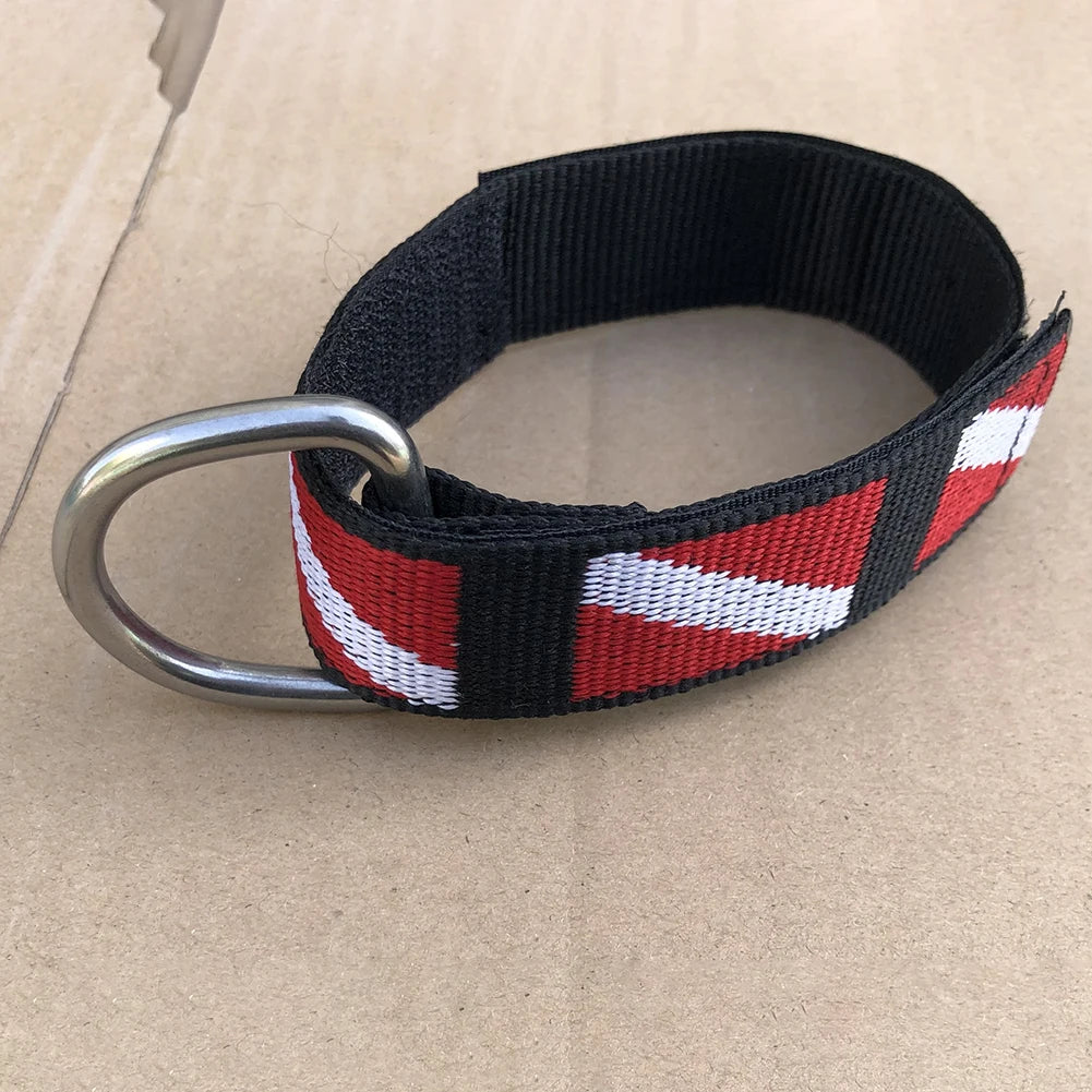 1pc Adjustable Scuba Diving Wrist Strap Lanyard Webbing Band With Metal D-Ring Freediving Webbing Holder Strap Swim Pool Parts Beauty World Shop