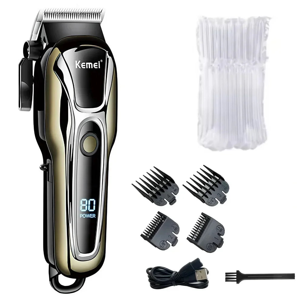 Kemei PG1990A USB Rechargeable Electric Hair Clipper Professional Cordless Men Hair Trimmer Men's Hair Cutting Machine Trimmer Beauty Trend Shop