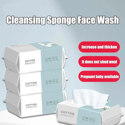 Reusable thickened face towel One pack of 50 pieces per pack Travel cleanser, wet and dry makeup remover, cotton soft fabric Beauty World Shop