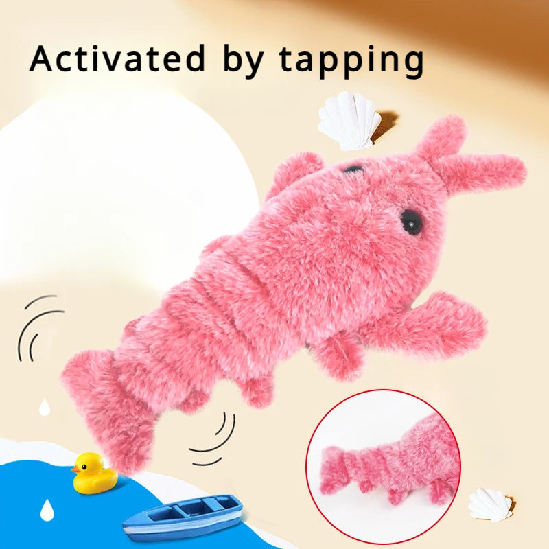 New Cat Toys Electric Lobster USB Rechargeable Simulation Jumping Shrimp Plush Electric Pet Teasing Cat Dogs Toys Pet Supplies Beauty World Shop