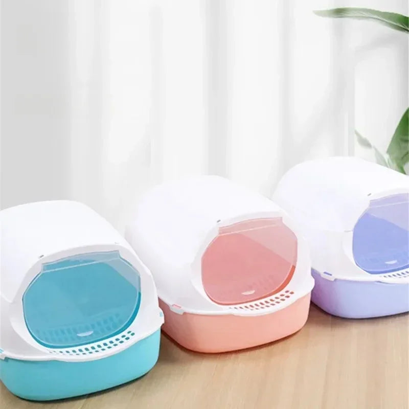 Kitty Sandbox Cat Litter Box Semi-enclosed Splashproof Cat Tray Cat Toilet Cleaning Basin Supplies Pet Toilet Kitten Tray Bedpan Beauty World Shop