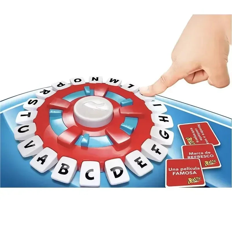 Basta Game Juego de Palabras, Spanish Vocabulary Letter Pressing Board Game, Fast Paced Family Party Game for Kids Adults Travel Beauty World Shop