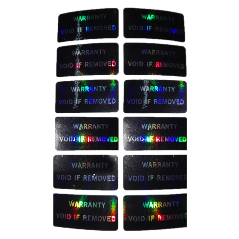 100Pcs Bar code warranty void stickers Dumb silver PET security labels with serial number waterproof tamper proof seal label Beauty World Shop