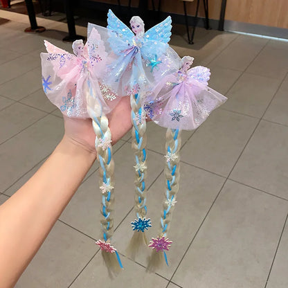 Disney Frozen Elsa Princess Wig Braid Hairpin Accessories For Girls Anime Figures Cartoon Toys Kids Kawaii Baby Hair Clip Gifts Beauty World Shop