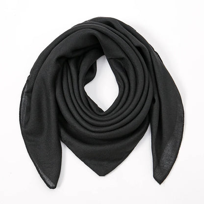 90*90cm Thin Soft Square Scarves for Women Simplicity Solid Color Cotton Linen Headscarf Muslim Female's Hijabs Bag Accessories Beauty World Shop